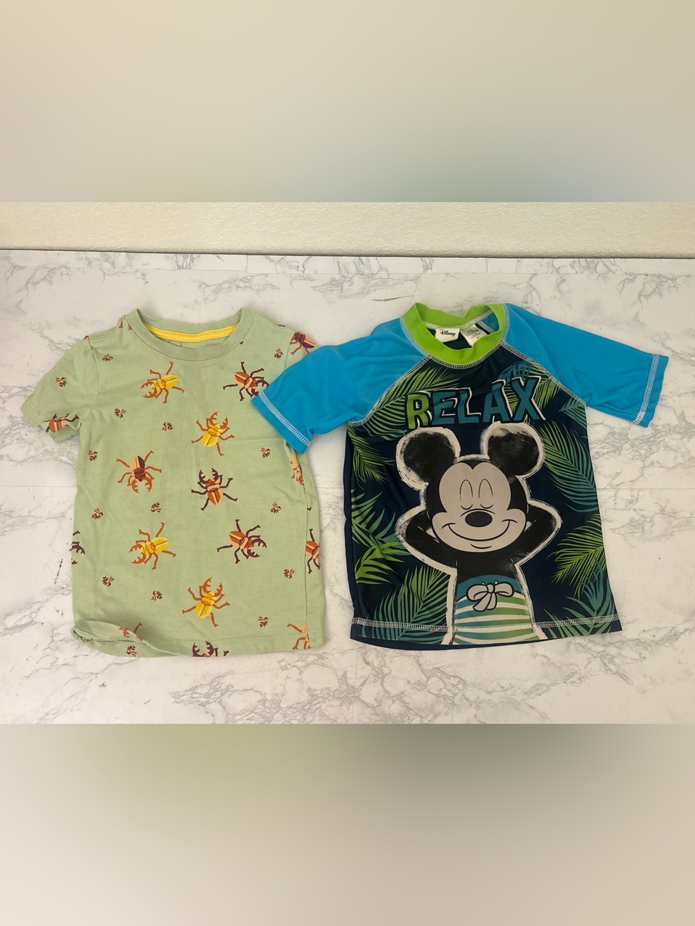 Disney Cat Jack Junior Mickey Mouse Rash Guard Swim Shirt Boys 3T 4T Lot Of 2